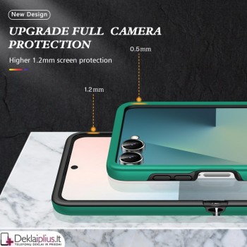 Plastikinis dėklas su žiedu - žalias (Samsung Galaxy Z Flip 7) Plastikinis dėklas su žiedu - žalias (Samsung Galaxy Z Flip 7)
